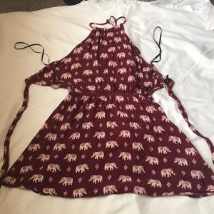 Forever21 red Halter top open back elephant dress